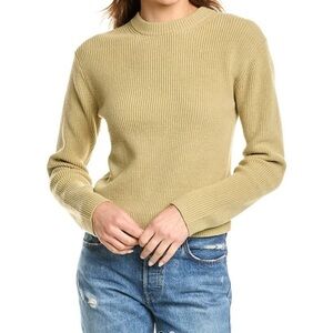 Vince Women's Ribbed Crewneck Sweater in Light Olive